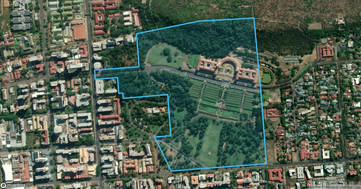 Aerial view of Portion 26 of Farm 357 with its registered boundary